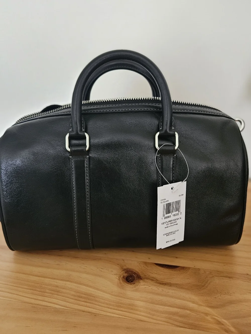 Coach Venturer 27 Black Leather Duffel - Picture 2 of 4